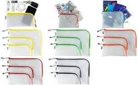 HERMA Reißverschlusstasche Mesh Bags, DIN A4, schwarz Format: 360 x 280 mm, 3/4 umlaufender Reißverschluss über - 1 Stück (20022)