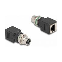 Delock M12 Adapter X-kodiert 8 Pin Buchse zu RJ45 Buchse gerade