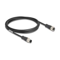 Delock M12 Kabel A-kodiert 8 Pin Stecker zu Buchse PVC 2 m