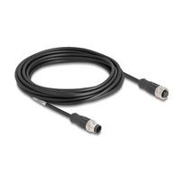 Delock M12 Kabel A-kodiert 8 Pin Stecker zu Buchse PVC 5 m