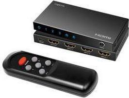 LogiLink 4K/60Hz HDMI Switch, 3-fach, schwarz Eingang: 3x HDMI-A Kupplung, 1x DC Stromanschluss, - 1 Stück (HD0062)