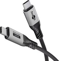 Goobay USB-C-Kabel, USB4 Version 2.0, 1 m, schwarz,silber (74775)