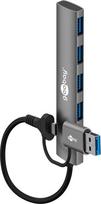 Goobay 2in1 Slim 4-Port USB-Hub, 5Gbit/s (79149)