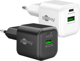 Goobay 20 W USB-C PD GaN Dual-Schnellladegerät Nano weiß (79621)