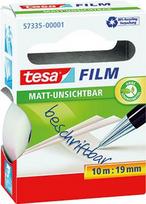tesa Film, matt-unsichtbar, 19 mm x 10 m Klebefilm aus PP-Folie, beschriftbar, kopierneutral (57335-00001-00)