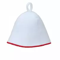 Pirties kepurė - Balta su raudona juostele