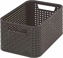 Plastikinis krepšys CURVER RATTAN STYLE, S, tams. pilkos sp., 29 x 20 x h13 cm, 6 l