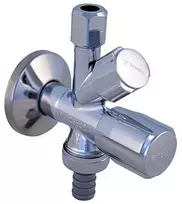 Kampinis ventilis Schell, 1/2'' x 3/8'' x 3/4'' kombinuotas