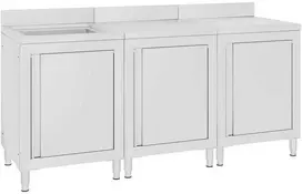 Virtuvės plautuvės spintelė, 180x60x96cm, nerūdijantis plienas