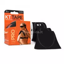 Sintetinis kinezinis pleistras KT TAPE PRO NEON PRECUT 5 m – juodas