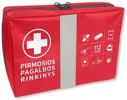 PIRMOSIOS PAGALBOS RINKINIO DĖKLAS RAUDONAS TUŠČIAS