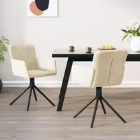 Pasukamos valgomojo kėdės, 2vnt., kreminės spalvos, aksomas
