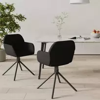 Pasukamos valgomojo kėdės, 2vnt., juodos spalvos, aksomas