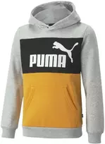 Puma Džemperis Paaugliams Ess Block Hoodie Juodas Pilkas Geltona 849081 04