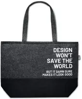 Eko-veltinio pirkinių krepšys "Design won't save the world"