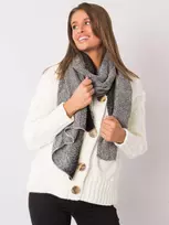 Wool Fashion Italia Šalikas-AT-SZ-3899.91-juoda ir balta