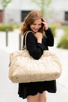 CHILDHOME DIDELIS MAMOS REIKMENŲ KREPŠYS MOMMY BAG, PUFFERED - BEIGE