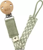 Mushie BIBS čiulptuko laikiklis BRAID, Sage/Ivory
