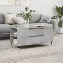 Kavos staliukas, betono pilkas, 102x44,5x50cm, apdirbta mediena