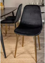 Venture Home Valgomojo kėdės Polar, 2vnt., juodos/žalvario, aksomas