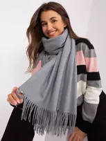 Wool Fashion Italia Pilkas šalikas su kutais: Dydis - Universalus