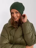 Wool Fashion Italia Žalia žieminė moteriška kepurė su blizgučiais: Dydis - Universalus