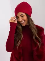 Wool Fashion Italia Bordo žieminė moteriška kepurė: Dydis - Universalus