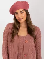 Kepurė Wool Fashion Italia Rožinė moteriška beretė: Dydis - Universalus