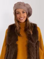 Kepurė Wool Fashion Italia Moteriška ruda žieminė beretė: Dydis - Universalus