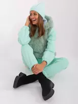 Wool Fashion Italia Mėtinė moteriška žieminė kepurė: Dydis - Universalus