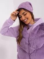 Wool Fashion Italia Violetinė žieminė kepurė moterims: Dydis - Universalus