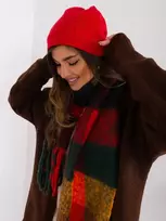 Wool Fashion Italia Raudona moteriška žieminė kepurė: Dydis - Universalus