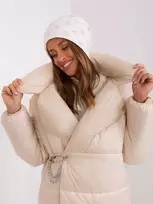 Wool Fashion Italia Balta žieminė kepurė su kristalais: Dydis - Universalus