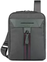 Piquadro, Trakai, Shoulder Bag, Textile Crossbody Bag, Žalias, 16 x 22 x 4 cm, For Men