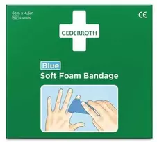 Orkla Care Ab Tvarstis, „Cederroth“ minkštas putplastis, mėlynas, 6 cm x 4,5 m
