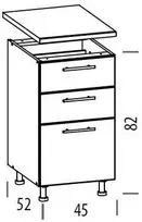 Liveo Pastatoma spintelė TIFFANY T17/D45S3