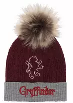 Kepurė Skrybėlė Harry Potter Gryffindor House Fur Pom Bordo