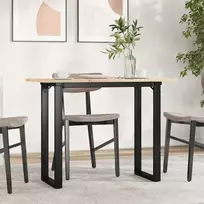 Valgomojo stalas, 100x50x75cm, pušis ir ketus, O formos rėmas