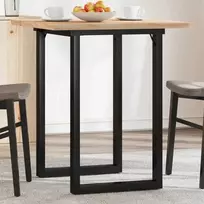 Valgomojo stalas, 70x70x75,5cm, pušis ir plieno, O- formos rėmas