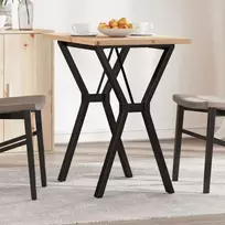 Valgomojo stalas, 80x50x75,5cm, pušis ir plieno, Y formos rėmas