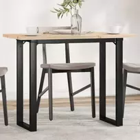 Valgomojo stalas, 100x50x75,5cm, pušis ir plieno, O formos rėmas