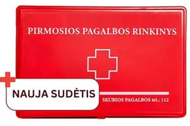VAISTINĖLĖ plastikinis raudonas dėklas LT nauja sudėtis