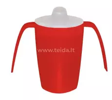 Sundo Homecare GmbH, Vokietija Puodelis su rankenelėm ir ilgu snapeliu, raudonas