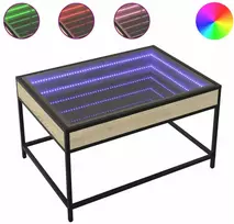 Kavos staliukas su Infinity LED lemputėmis, ąžuolo, 70x50x41cm