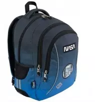 Mokyklinė kuprinė Nasa, 39 cm, mėlyna/juoda