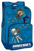Mokyklinė kuprinė Minecraft, mėlyna