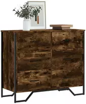 Komoda su stalčiais, dūminio ąžuolo, 91x35,5x74,5cm, mediena
