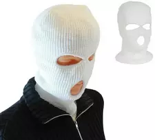 Kepurė Bq42C Balaklava su 3 angomis, akrilinė, universali, balta