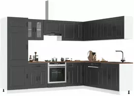 Virtuvinių spintelių komplektas, 14 dalių, Kalmar, juoda