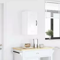 Sieninė virtuvės spintelė, Kalmar, balta, apdirbta mediena